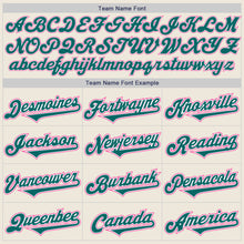 Load image into Gallery viewer, Custom Cream Teal White-Pink Authentic Two Tone Baseball Jersey
