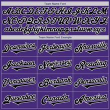 Load image into Gallery viewer, Custom Purple Black-White Authentic Two Tone Baseball Jersey
