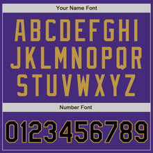 Load image into Gallery viewer, Custom Purple Black-Old Gold Authentic Two Tone Baseball Jersey
