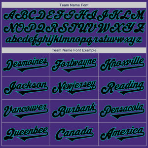 Custom Purple Black-Teal Authentic Two Tone Baseball Jersey