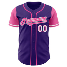 Load image into Gallery viewer, Custom Purple Pink-White Authentic Two Tone Baseball Jersey
