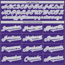 Load image into Gallery viewer, Custom Purple Gray-White Authentic Two Tone Baseball Jersey
