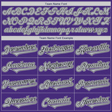 Load image into Gallery viewer, Custom Purple Gray-Black Authentic Two Tone Baseball Jersey
