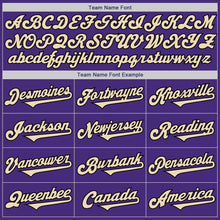 Load image into Gallery viewer, Custom Purple Cream-Black Authentic Two Tone Baseball Jersey
