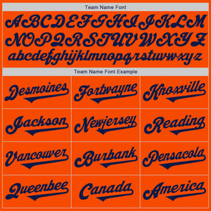 Custom Orange Navy Authentic Two Tone Baseball Jersey