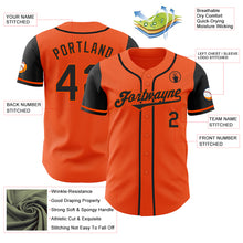 Load image into Gallery viewer, Custom Orange Black Authentic Two Tone Baseball Jersey
