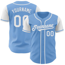 Load image into Gallery viewer, Custom Light Blue White Authentic Two Tone Baseball Jersey
