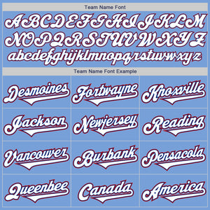 Custom Light Blue Royal-Red Authentic Two Tone Baseball Jersey