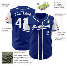Load image into Gallery viewer, Custom Royal White Authentic Two Tone Baseball Jersey

