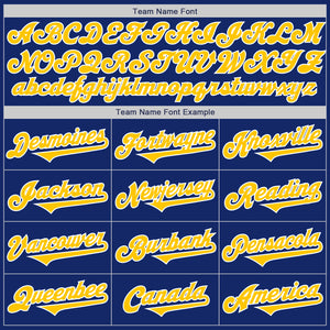 Custom Royal Yellow-White Authentic Two Tone Baseball Jersey