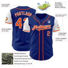 Load image into Gallery viewer, Custom Royal Orange-White Authentic Two Tone Baseball Jersey
