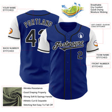 Load image into Gallery viewer, Custom Royal Black-White Authentic Two Tone Baseball Jersey
