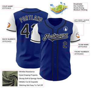 Custom Royal Black-White Authentic Two Tone Baseball Jersey