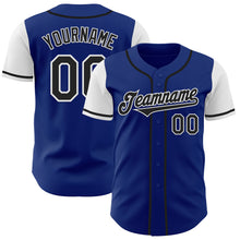 Load image into Gallery viewer, Custom Royal Black-White Authentic Two Tone Baseball Jersey
