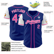 Load image into Gallery viewer, Custom Royal Pink-White Authentic Two Tone Baseball Jersey
