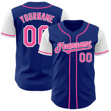 Load image into Gallery viewer, Custom Royal Pink-White Authentic Two Tone Baseball Jersey
