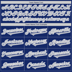 Custom Royal Gray-White Authentic Two Tone Baseball Jersey