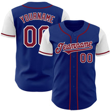 Load image into Gallery viewer, Custom Royal Crimson-White Authentic Two Tone Baseball Jersey
