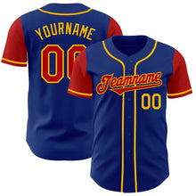 Load image into Gallery viewer, Custom Royal Red-Gold Authentic Two Tone Baseball Jersey

