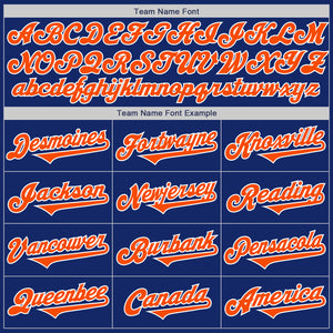 Custom Royal Orange-White Authentic Two Tone Baseball Jersey