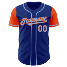 Load image into Gallery viewer, Custom Royal Light Blue-Orange Authentic Two Tone Baseball Jersey
