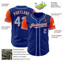 Load image into Gallery viewer, Custom Royal Light Blue-Orange Authentic Two Tone Baseball Jersey

