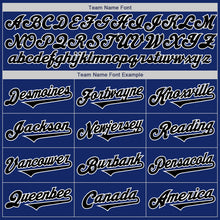 Load image into Gallery viewer, Custom Royal Black-White Authentic Two Tone Baseball Jersey
