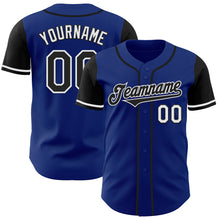 Load image into Gallery viewer, Custom Royal Black-White Authentic Two Tone Baseball Jersey
