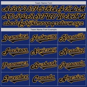 Custom Royal Black-Gold Authentic Two Tone Baseball Jersey