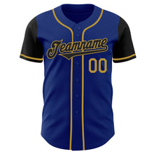 Load image into Gallery viewer, Custom Royal Black-Old Gold Authentic Two Tone Baseball Jersey
