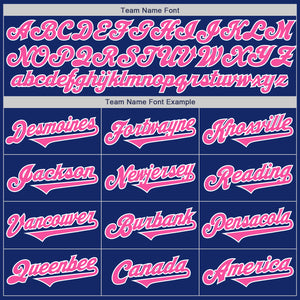 Custom Royal Pink-White Authentic Two Tone Baseball Jersey