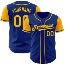 Load image into Gallery viewer, Custom Royal Gold Authentic Two Tone Baseball Jersey
