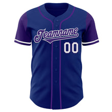 Load image into Gallery viewer, Custom Royal Purple-White Authentic Two Tone Baseball Jersey

