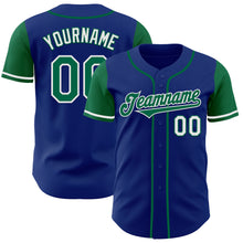 Load image into Gallery viewer, Custom Royal Kelly Green-White Authentic Two Tone Baseball Jersey
