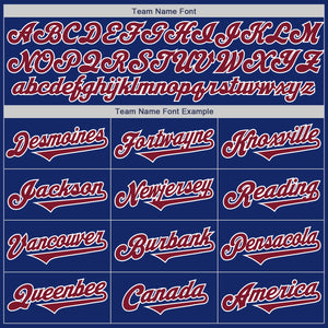 Custom Royal Crimson-White Authentic Two Tone Baseball Jersey
