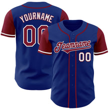 Load image into Gallery viewer, Custom Royal Crimson-White Authentic Two Tone Baseball Jersey
