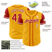 Load image into Gallery viewer, Custom Gold Red-White Authentic Two Tone Baseball Jersey
