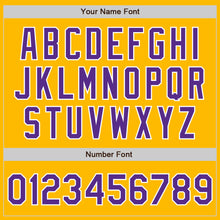 Load image into Gallery viewer, Custom Gold Purple-White Authentic Two Tone Baseball Jersey

