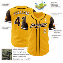 Load image into Gallery viewer, Custom Gold Brown-White Authentic Two Tone Baseball Jersey
