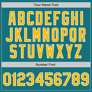 Custom Teal Gold-White Authentic Two Tone Baseball Jersey