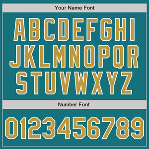 Custom Teal Old Gold-White Authentic Two Tone Baseball Jersey