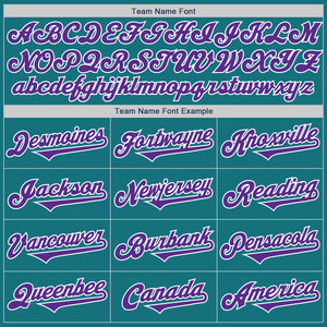 Custom Teal Purple-White Authentic Two Tone Baseball Jersey
