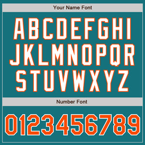 Custom Teal Orange-White Authentic Two Tone Baseball Jersey