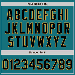Custom Teal Black-Old Gold Authentic Two Tone Baseball Jersey