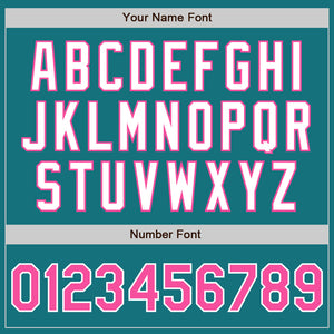 Custom Teal Pink-White Authentic Two Tone Baseball Jersey