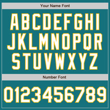 Load image into Gallery viewer, Custom Teal White-Gold Authentic Two Tone Baseball Jersey
