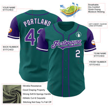 Load image into Gallery viewer, Custom Teal Purple-White Authentic Two Tone Baseball Jersey
