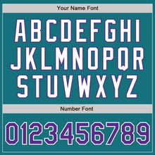Load image into Gallery viewer, Custom Teal Purple-White Authentic Two Tone Baseball Jersey
