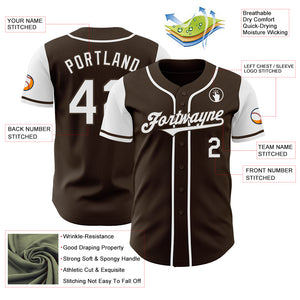 Custom Brown White Authentic Two Tone Baseball Jersey