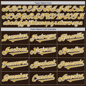 Custom Brown Old Gold-White Authentic Two Tone Baseball Jersey